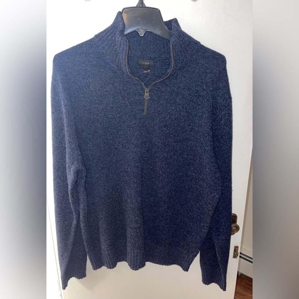 J. Crew Men's Navy Zip-Up Sweater